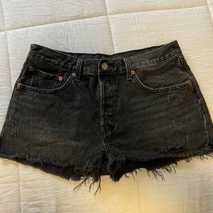 Black Levi 501 Shorts
